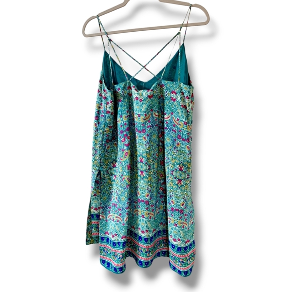 NWT ANTHROPOLOGIE Maeve Meret Silk Green Floral Paisley Tunic Top, size 10 - Picture 3 of 12